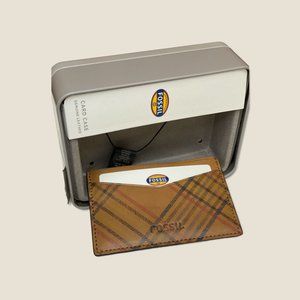 New Fossil Ames Card Case with Tin Gift Box